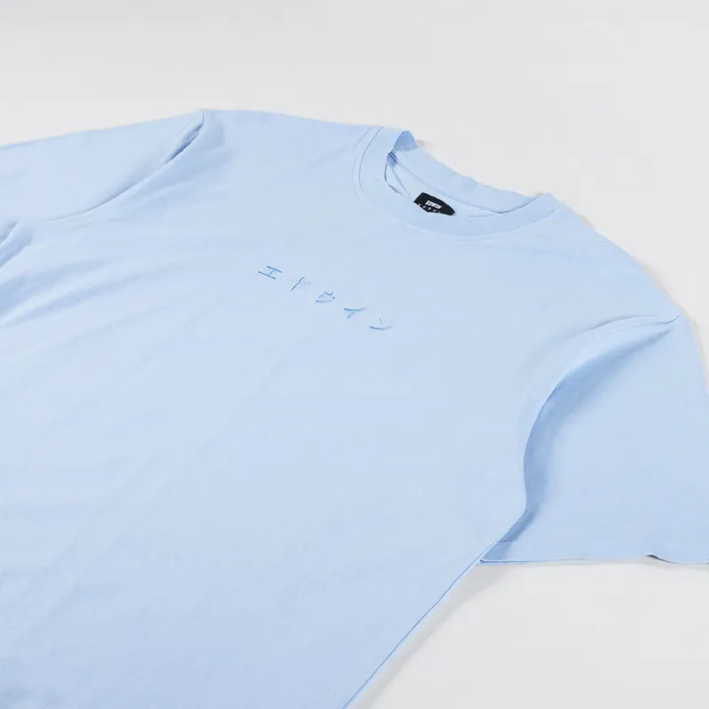 Edwin Katakana Embroidery T Shirt Placid Blue-1