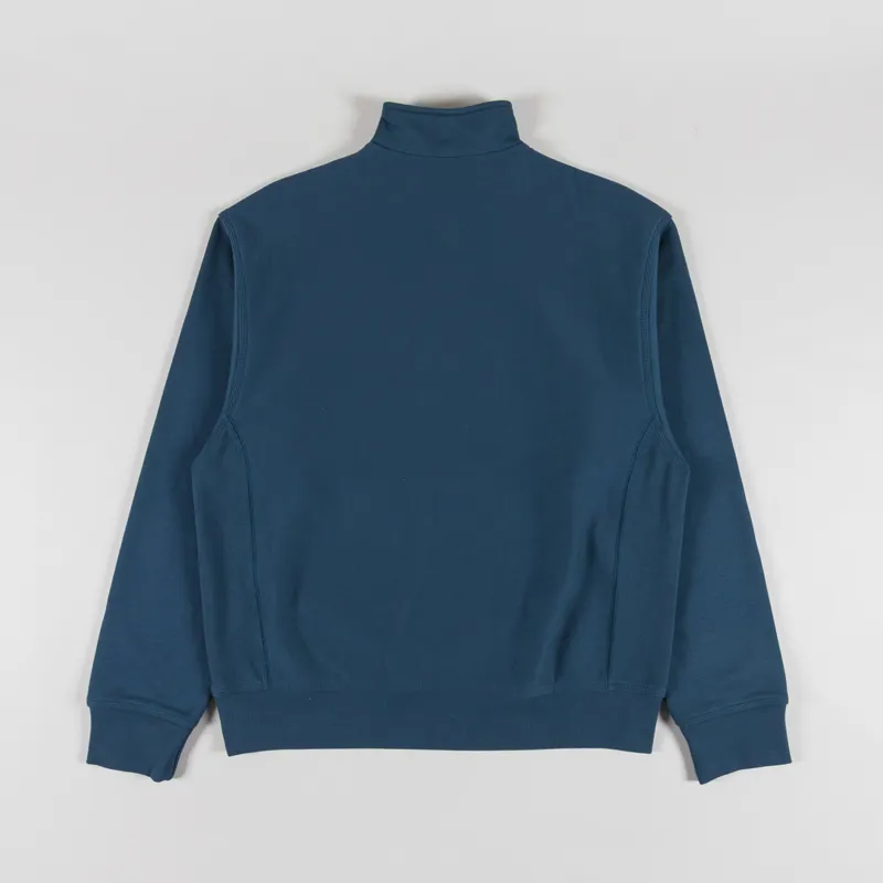 Carhartt WIP Half Zip American Script Sweat Office Blue-1