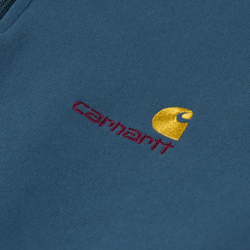Carhartt WIP Half Zip American Script Sweat Office Blue-5