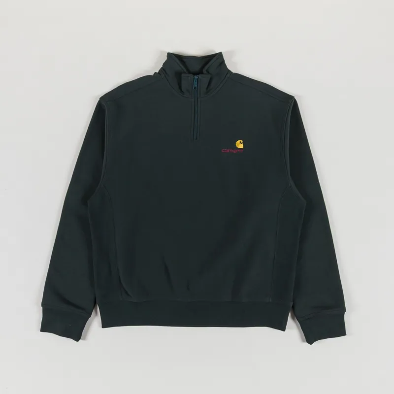 Carhartt WIP Half Zip American Script Sweat Raven