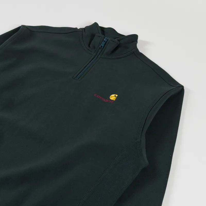 Carhartt WIP Half Zip American Script Sweat Raven-1