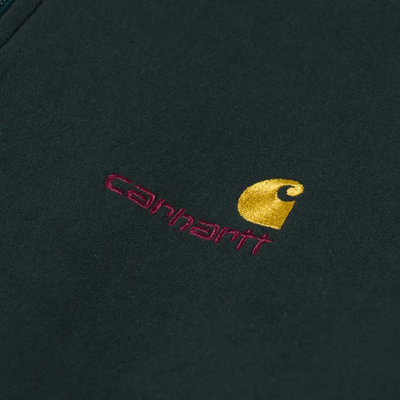 Carhartt WIP Half Zip American Script Sweat Raven-3