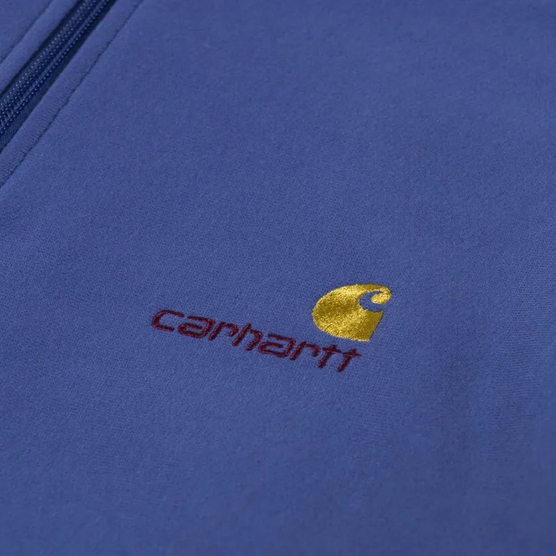 Carhartt WIP Half Zip American Script Sweat Blue Iris-5