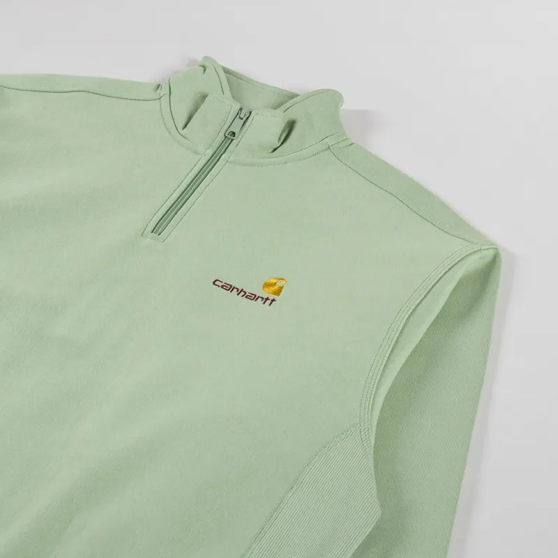Carhartt WIP Half Zip American Script Sweat Pale Olive-2