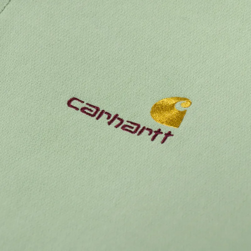 Carhartt WIP Half Zip American Script Sweat Pale Olive-5