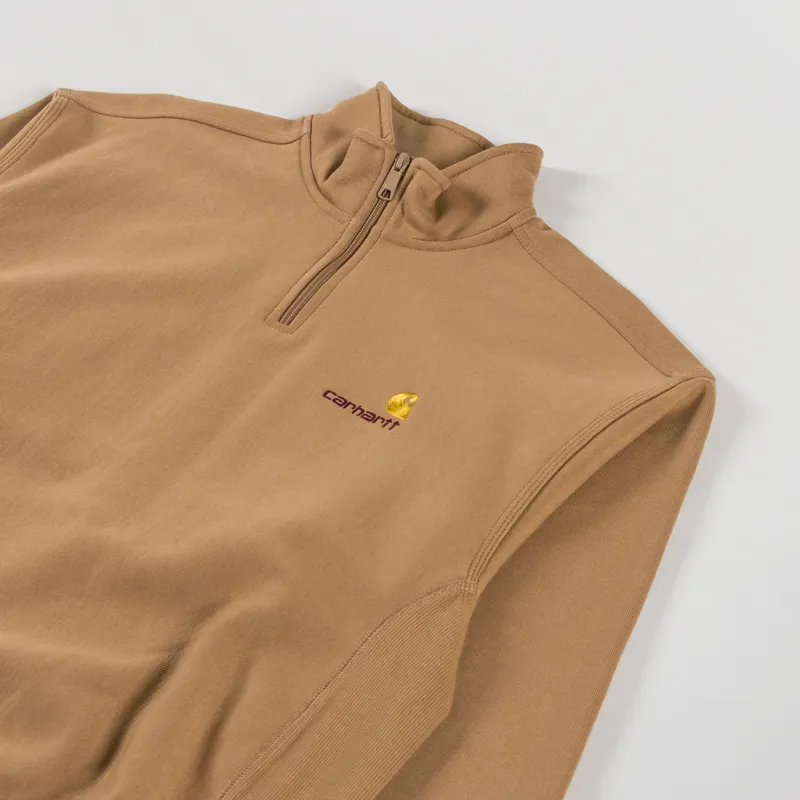 Carhartt WIP Half Zip American Script Sweat Peanut-2