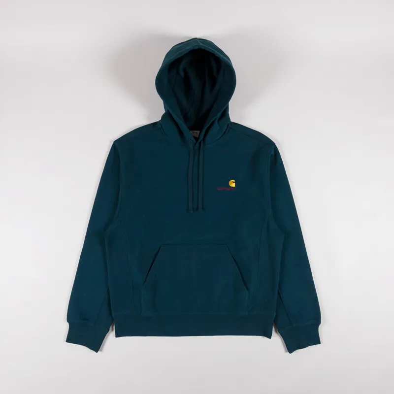 Carhartt WIP Hooded American Script Sweat Deep Lagoon