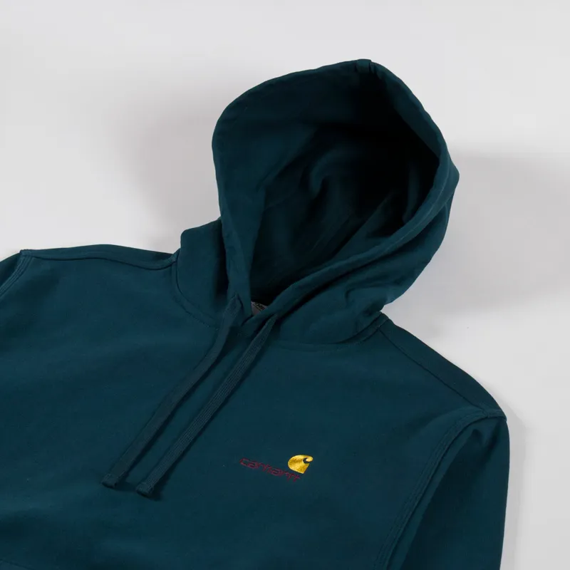 Carhartt WIP Hooded American Script Sweat Deep Lagoon-2