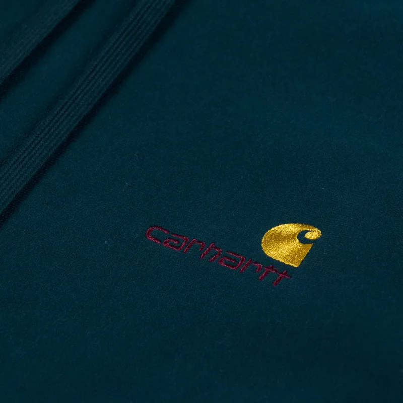 Carhartt WIP Hooded American Script Sweat Deep Lagoon-4