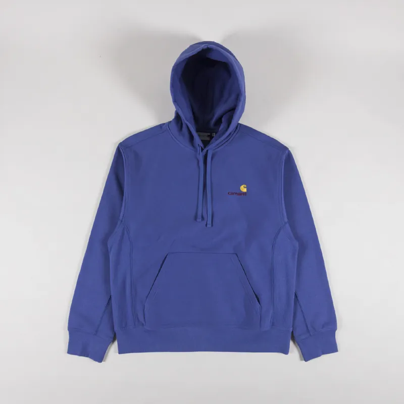 Carhartt WIP Hooded American Script Sweat Blue Iris