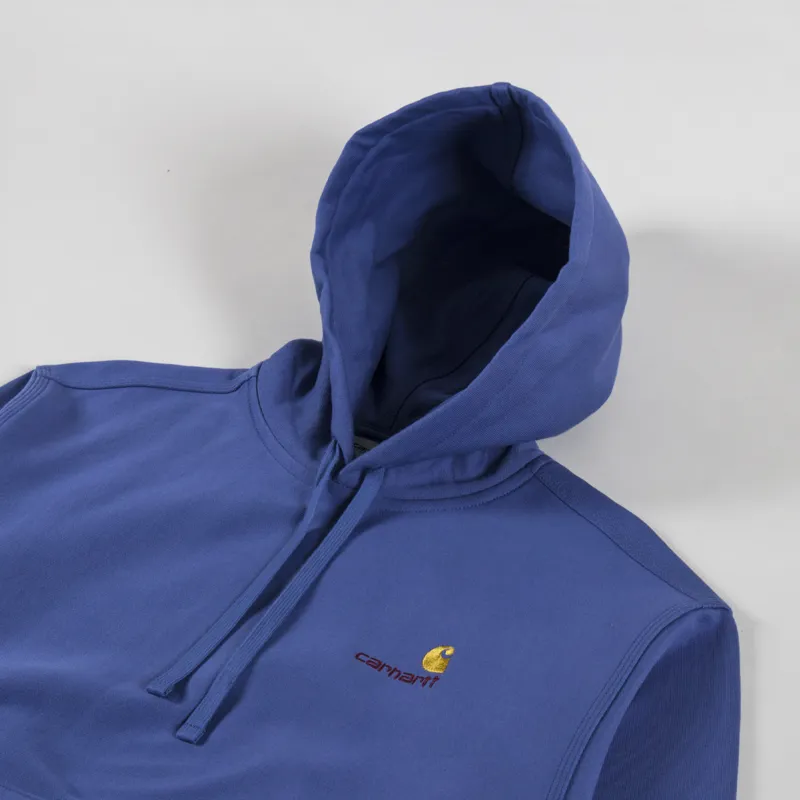Carhartt WIP Hooded American Script Sweat Blue Iris-2