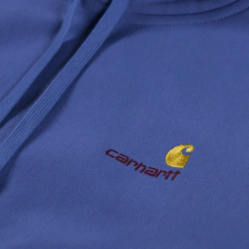 Carhartt WIP Hooded American Script Sweat Blue Iris-4