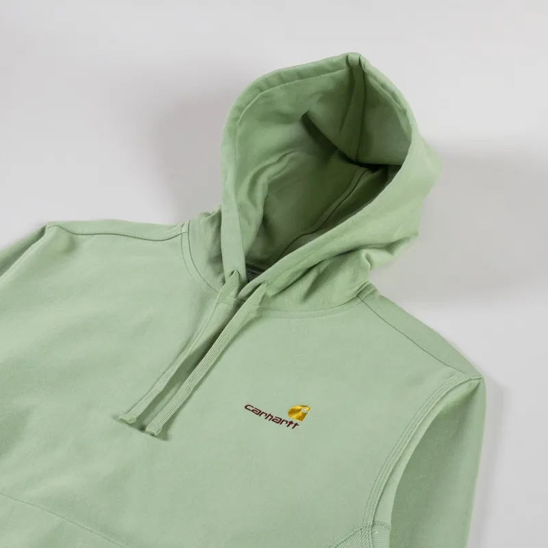 Carhartt WIP Hooded American Script Sweat Pale Olive-2