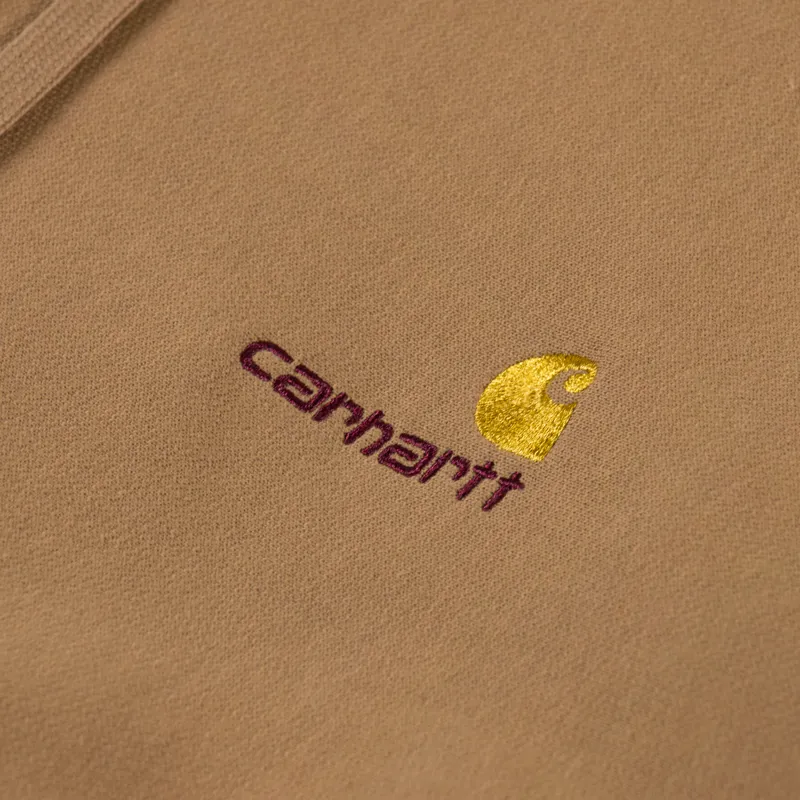 Carhartt WIP Hooded American Script Sweat Peanut-5
