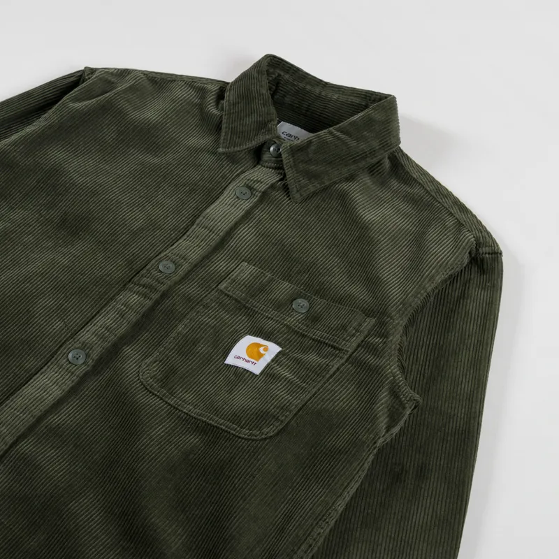 Carhartt WIP Long Sleeve Flint Shirt Office Green-2