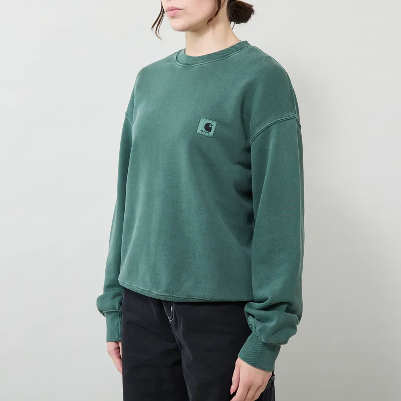 Carhartt WIP Womens Nelson Sweatshirt Dark Scarab Garment Dyed-1
