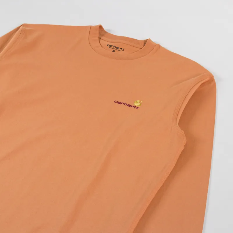 Carhartt WIP Long Sleeve American Script T Shirt Redhaven-1