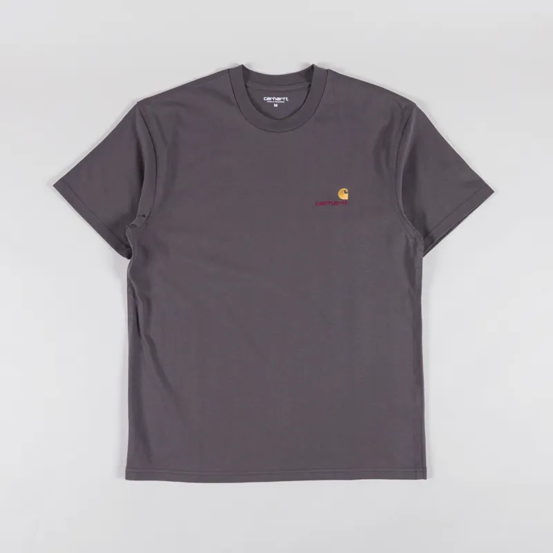 Carhartt WIP American Script T Shirt Porphyry