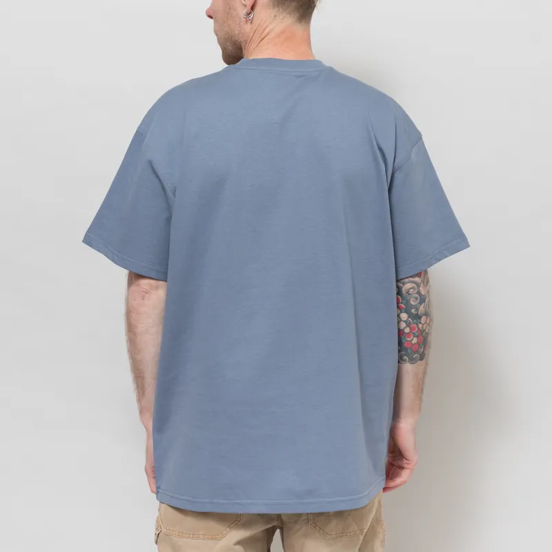 Carhartt WIP American Script T Shirt Shady Blue-2