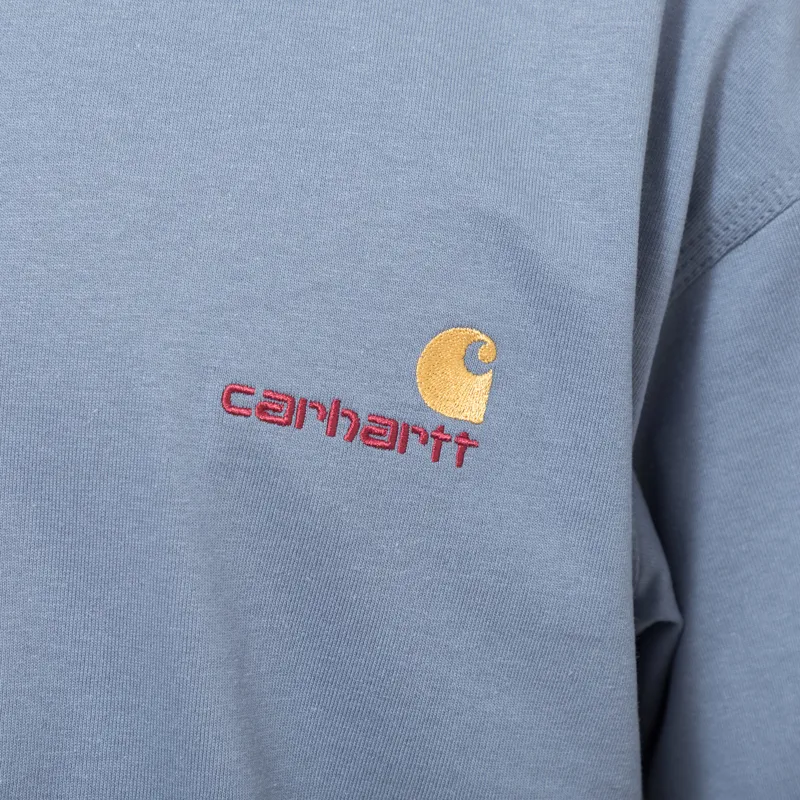 Carhartt WIP American Script T Shirt Shady Blue-4