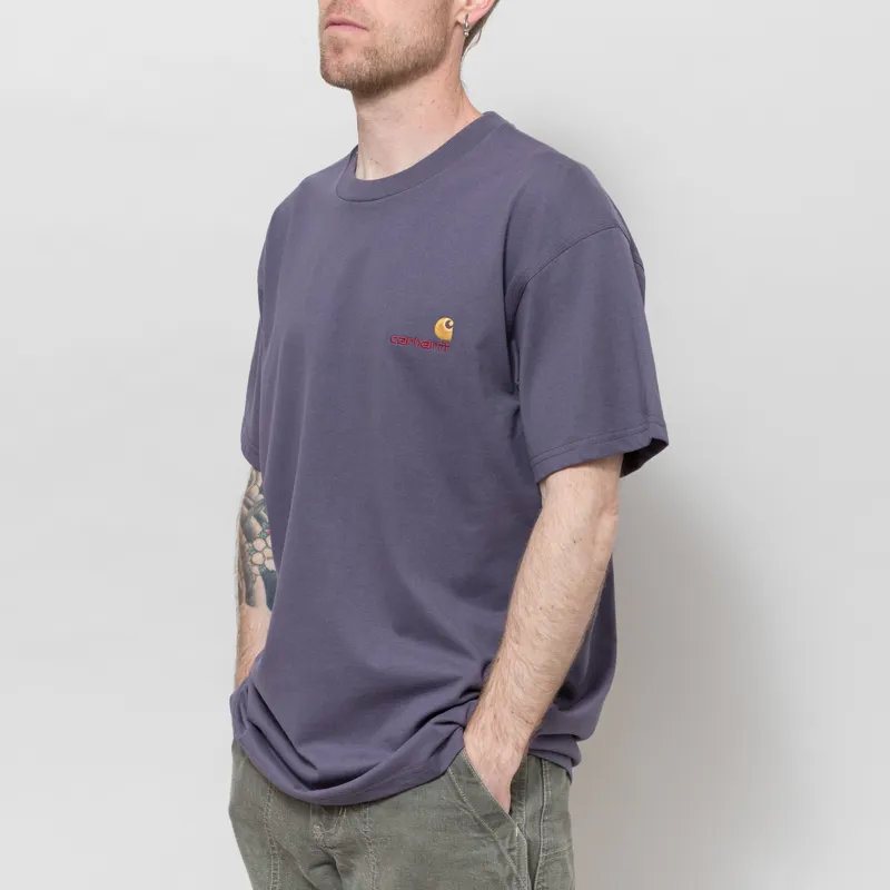 Carhartt WIP American Script T Shirt Shady Purple-1