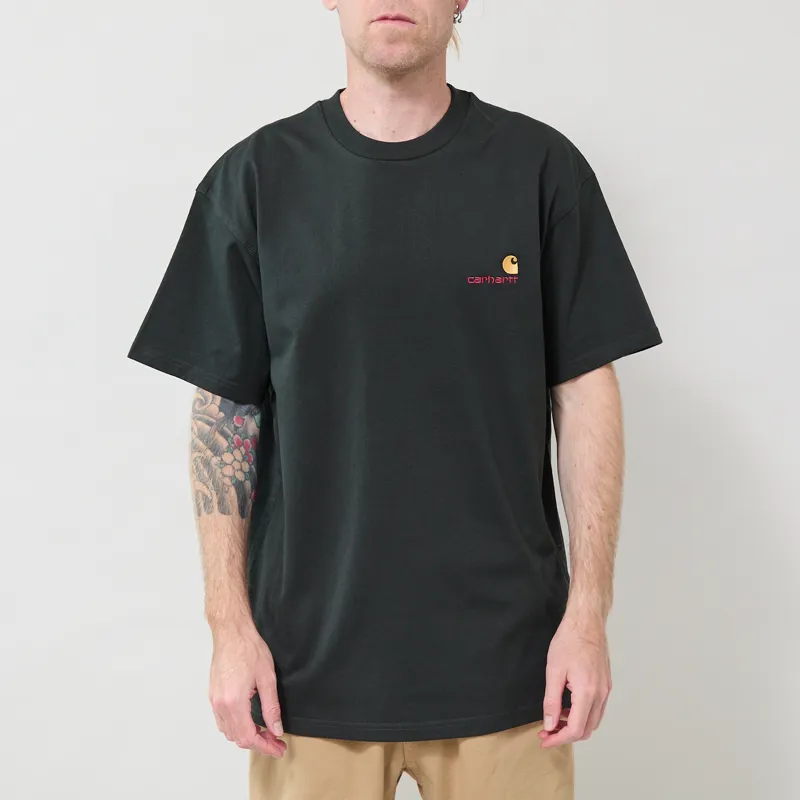 Carhartt WIP American Script T Shirt Raven