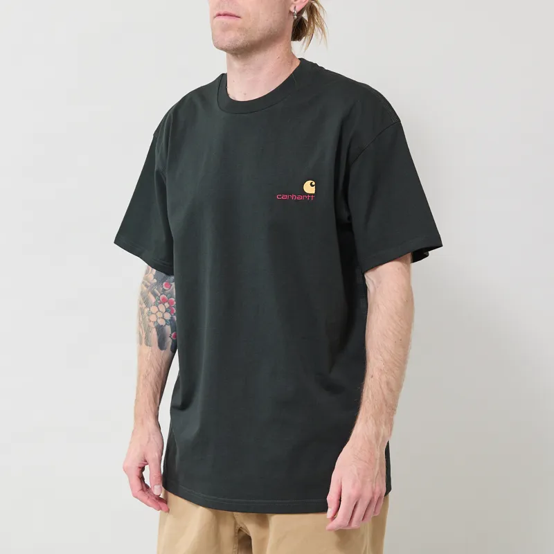 Carhartt WIP American Script T Shirt Raven-1