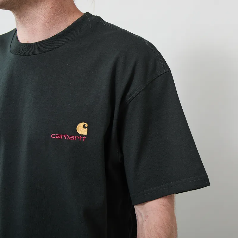 Carhartt WIP American Script T Shirt Raven-4