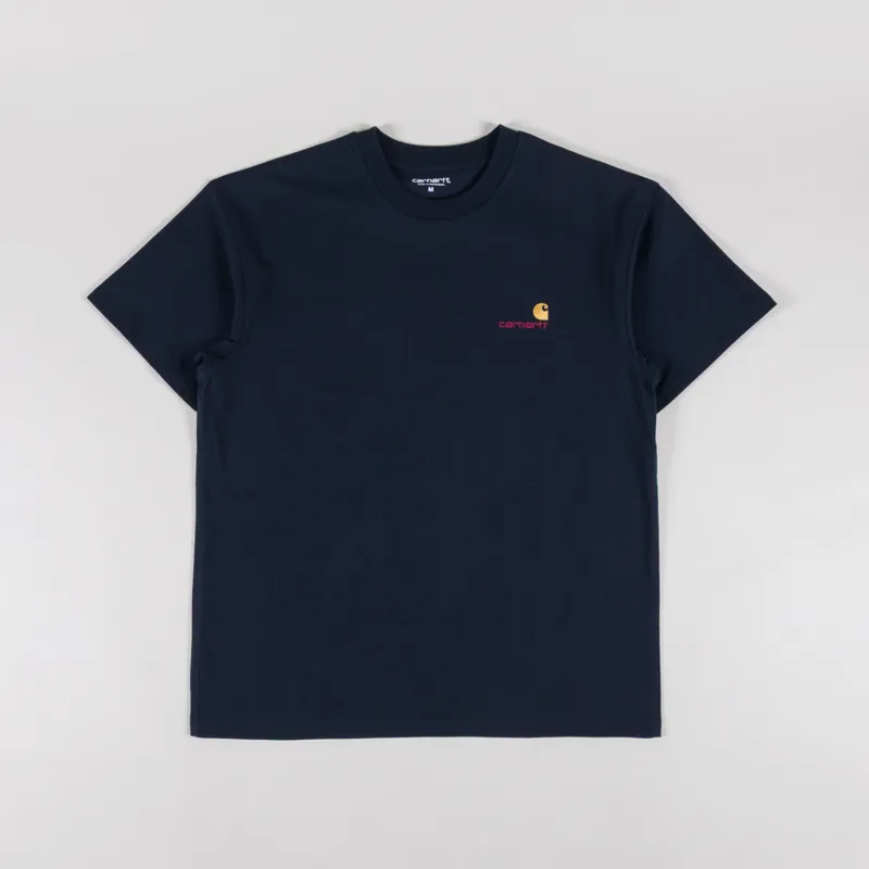 Carhartt WIP American Script T Shirt Deep Night