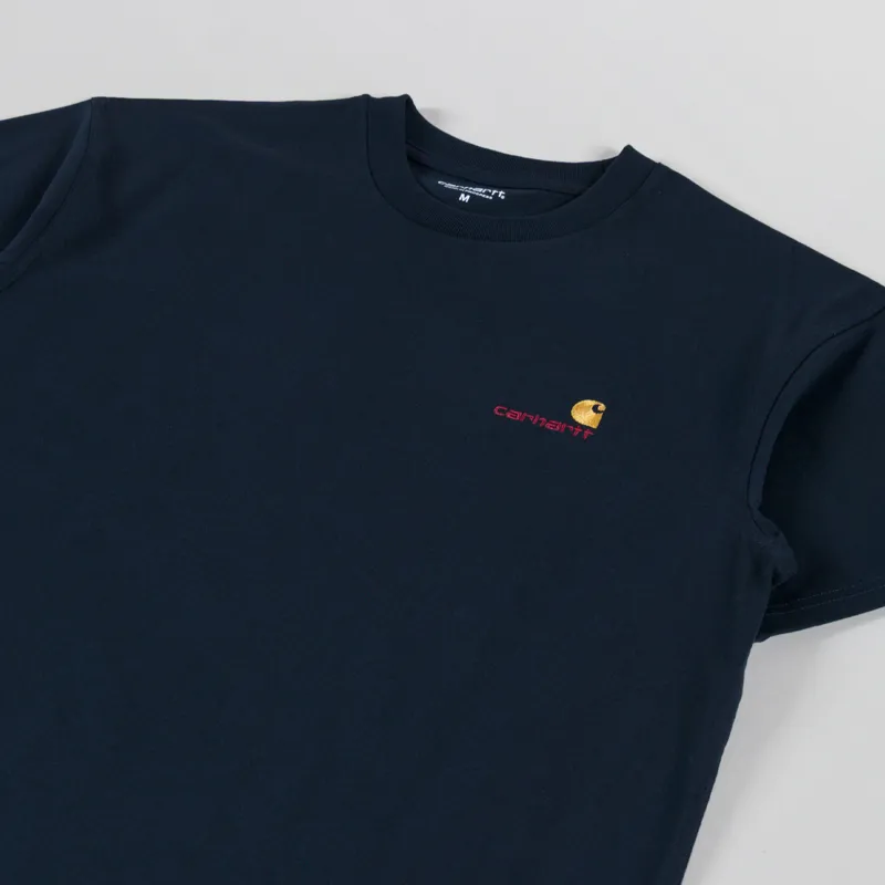Carhartt WIP American Script T Shirt Deep Night-1