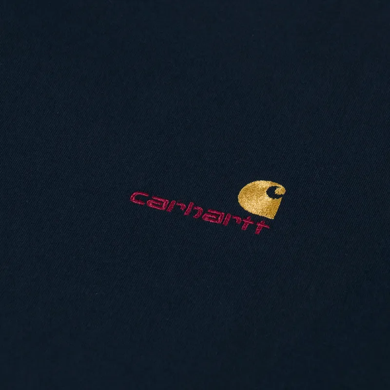 Carhartt WIP American Script T Shirt Deep Night-3