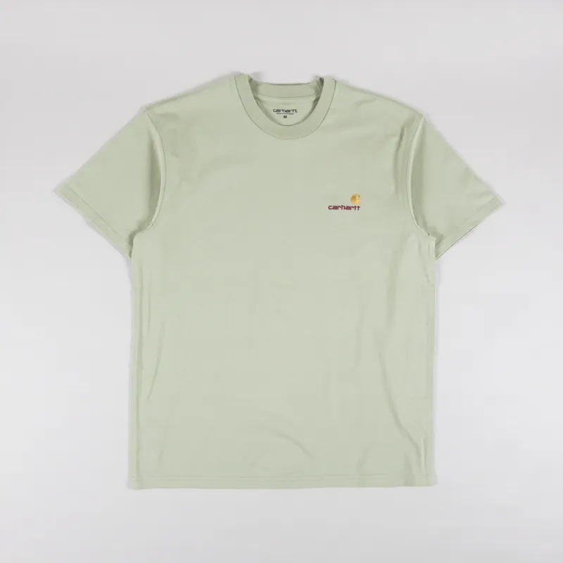 Carhartt WIP American Script T Shirt Pale Olive