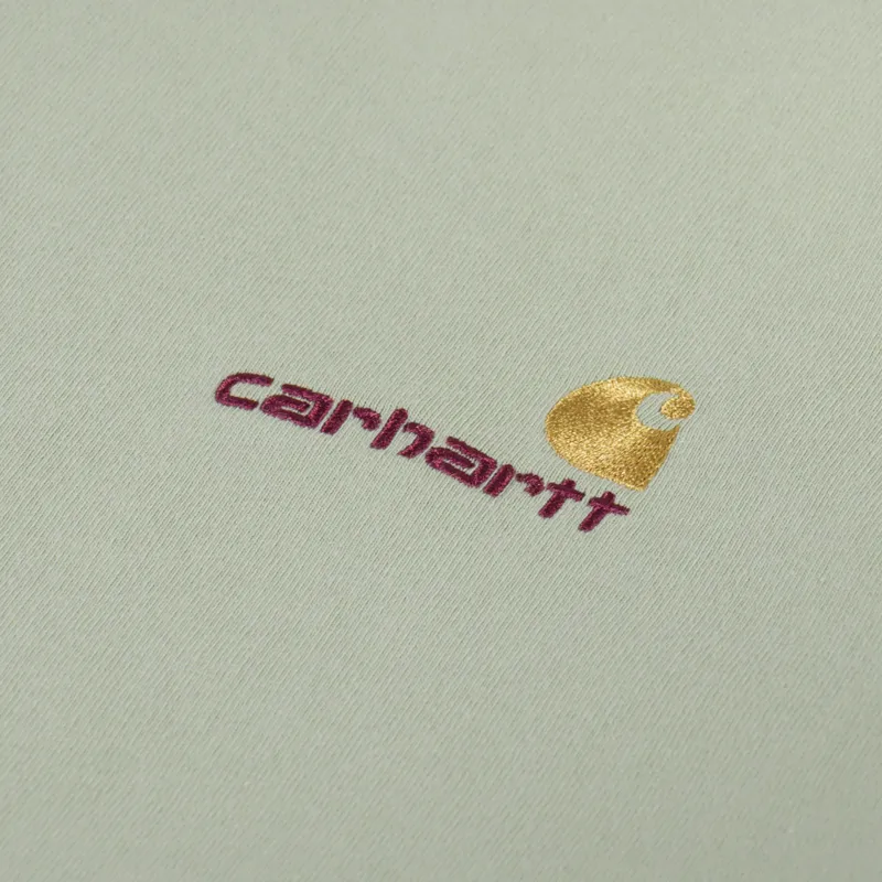 Carhartt WIP American Script T Shirt Pale Olive-2