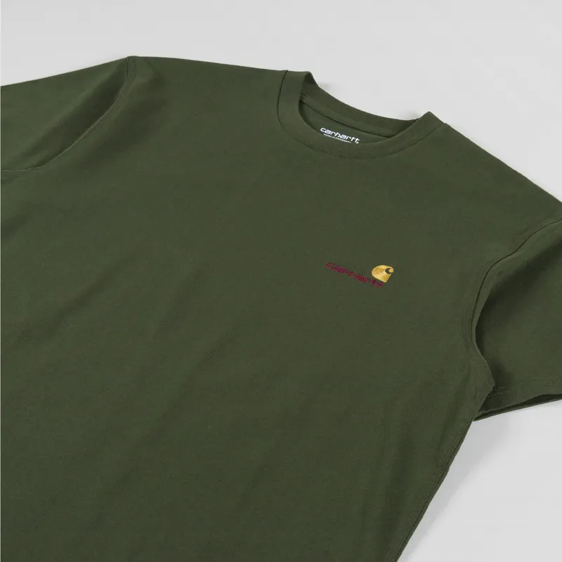 Carhartt WIP American Script T Shirt Tarragon-1