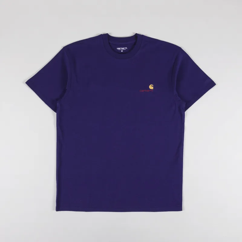 Carhartt WIP American Script T Shirt Aura