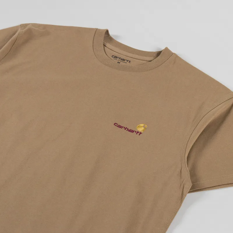 Carhartt WIP American Script T Shirt Peanut-1