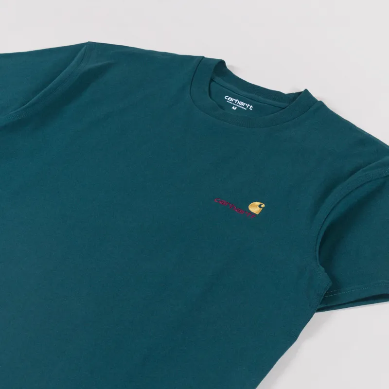 Carhartt WIP American Script T Shirt Malachite-1