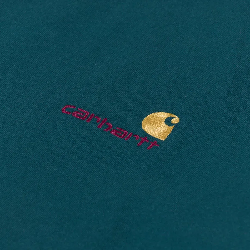 Carhartt WIP American Script T Shirt Malachite-2
