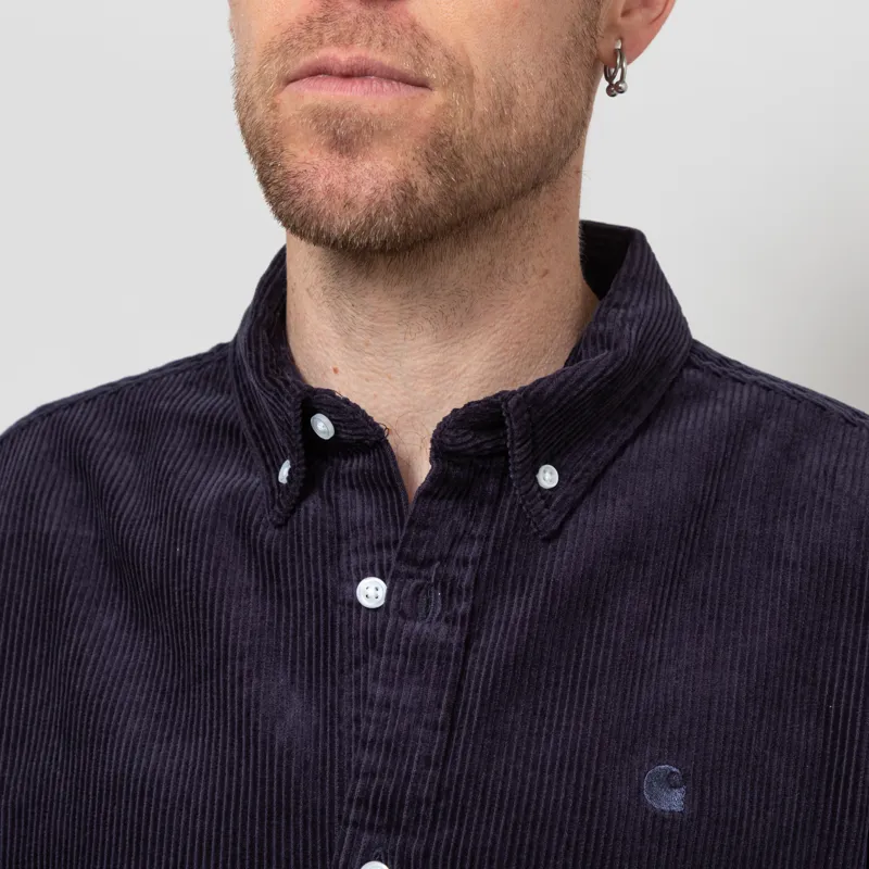 Carhartt WIP Long Sleeve Madison Cord Shirt Dark Navy-5