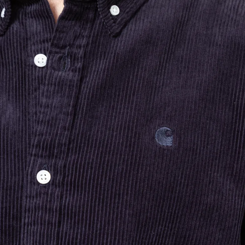 Carhartt WIP Long Sleeve Madison Cord Shirt Dark Navy-6