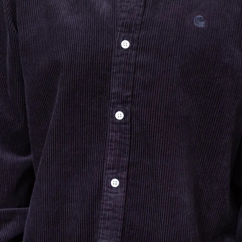 Carhartt WIP Long Sleeve Madison Cord Shirt Dark Navy-7