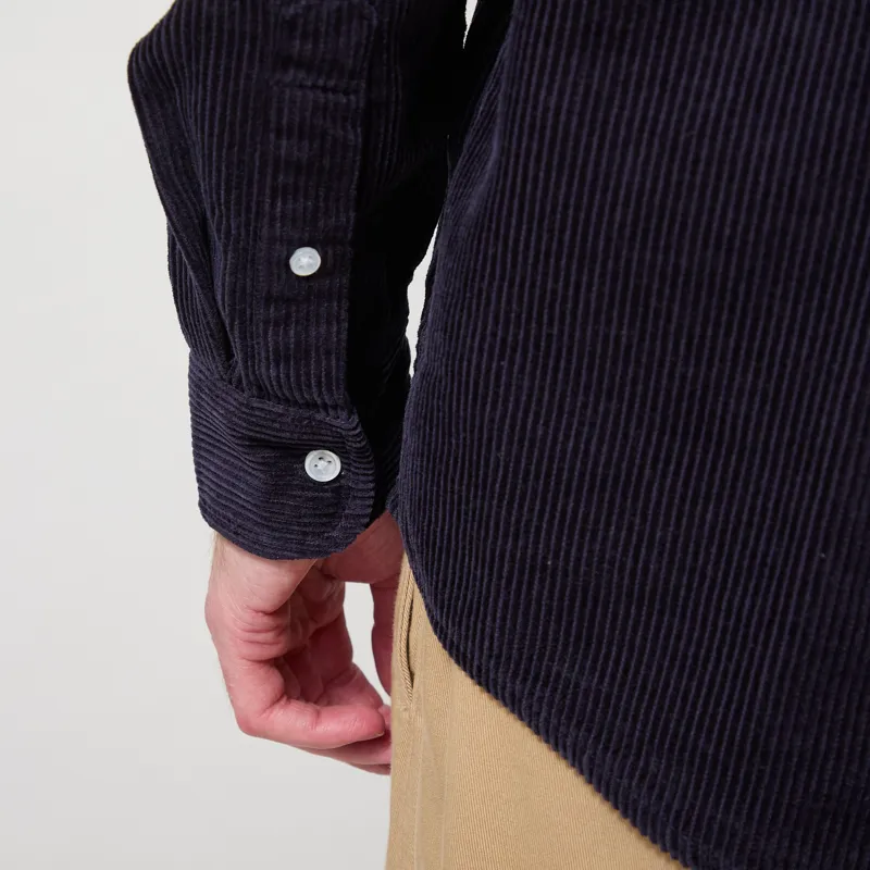 Carhartt WIP Long Sleeve Madison Cord Shirt Dark Navy-8