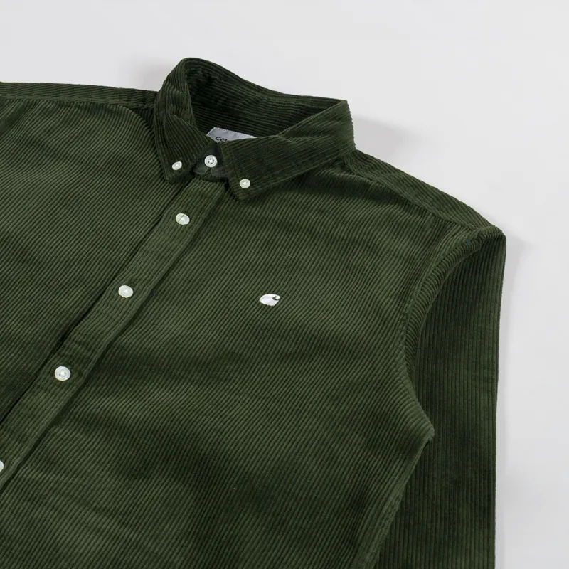 Carhartt WIP Long Sleeve Madison Cord Shirt Tarragon Wax-2