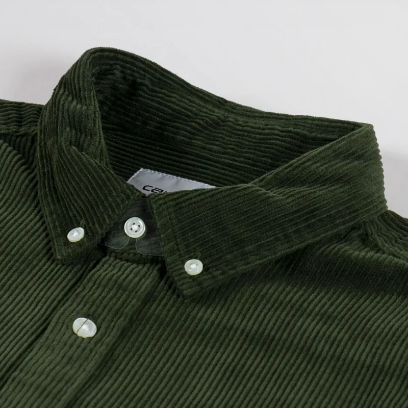 Carhartt WIP Long Sleeve Madison Cord Shirt Tarragon Wax-4
