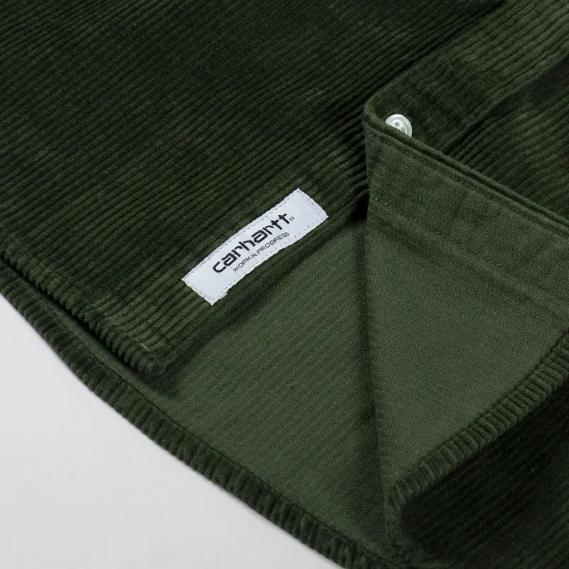 Carhartt WIP Long Sleeve Madison Cord Shirt Tarragon Wax-7