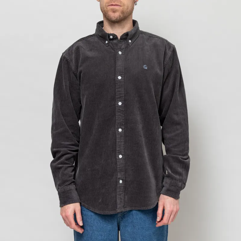 Carhartt WIP Long Sleeve Madison Cord Shirt Graphite