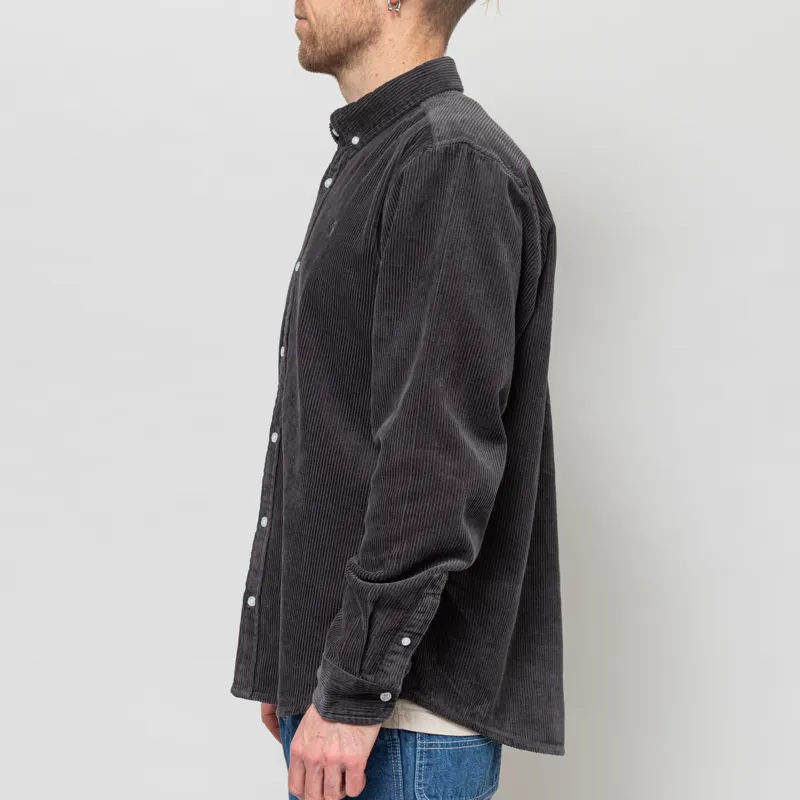 Carhartt WIP Long Sleeve Madison Cord Shirt Graphite-2