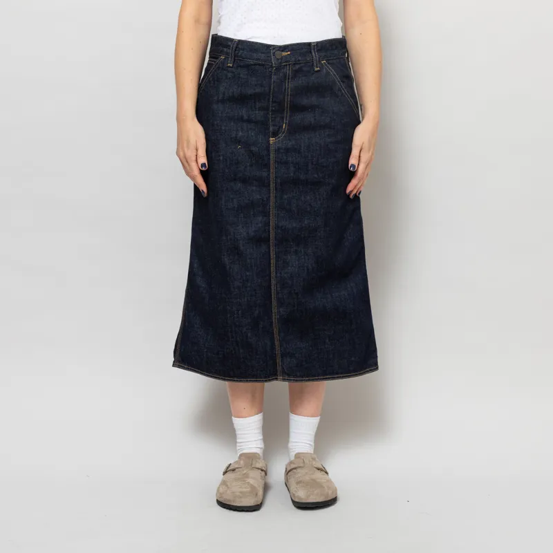 Carhartt WIP Womens Single Knee Skirt Blue Rinsed