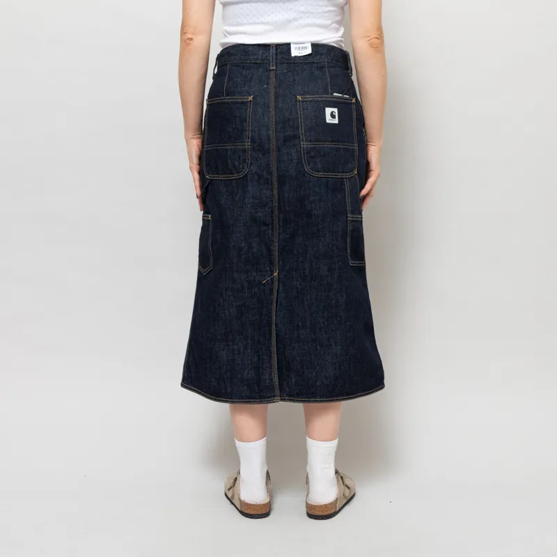 Carhartt WIP Womens Single Knee Skirt Blue Rinsed-3
