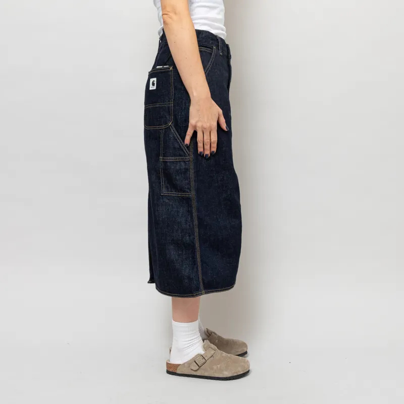 Carhartt WIP Womens Single Knee Skirt Blue Rinsed-4